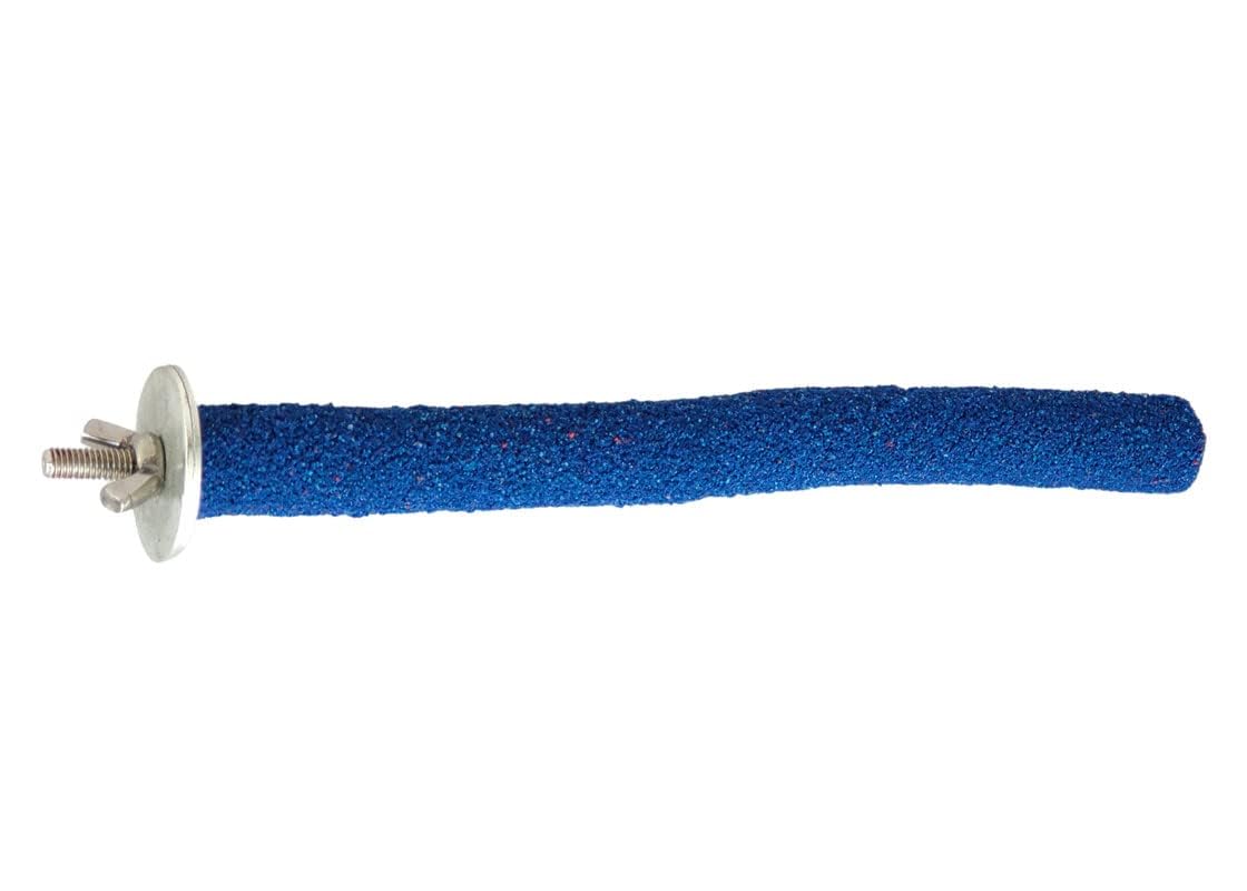 KSK Bird Nail Filing Perch – 8 Inch Blue Sanded Grooming Perch for Budgies & Small Birds | Natural Claw Trimming, Foot Care & Cage Comfort KSK ENTERPRISES