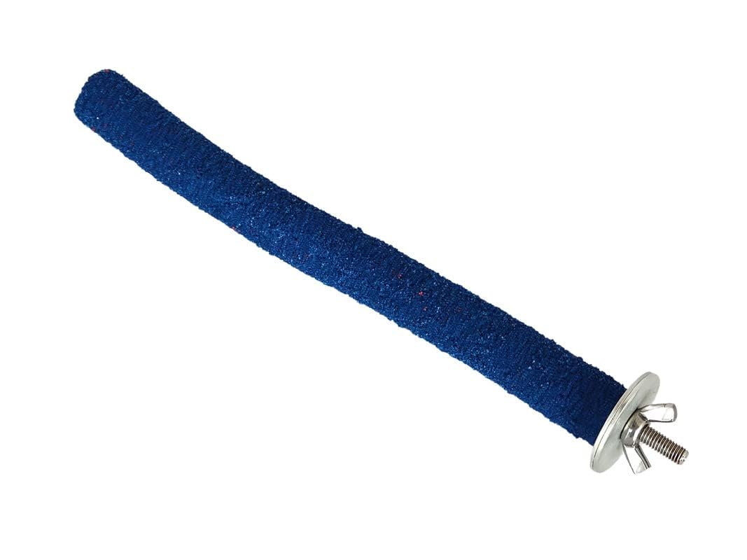 KSK Bird Nail Filing Perch – 8 Inch Blue Sanded Grooming Perch for Budgies & Small Birds | Natural Claw Trimming, Foot Care & Cage Comfort KSK ENTERPRISES