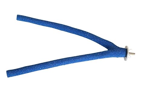 KSK 10" Y Shape Bird Perch Parrot Perch Natural Wood Sand Platform Nail Trimmer Round Perch for Birds and Small Aninals Cockatiel Parakeet Conure Parrot Cage Accessory(Blue)