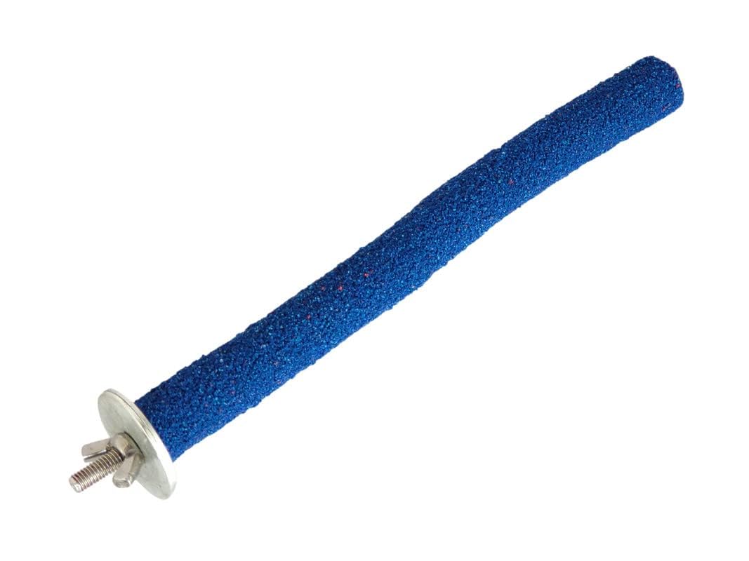 KSK Bird Nail Filing Perch – 8 Inch Blue Sanded Grooming Perch for Budgies & Small Birds | Natural Claw Trimming, Foot Care & Cage Comfort KSK ENTERPRISES