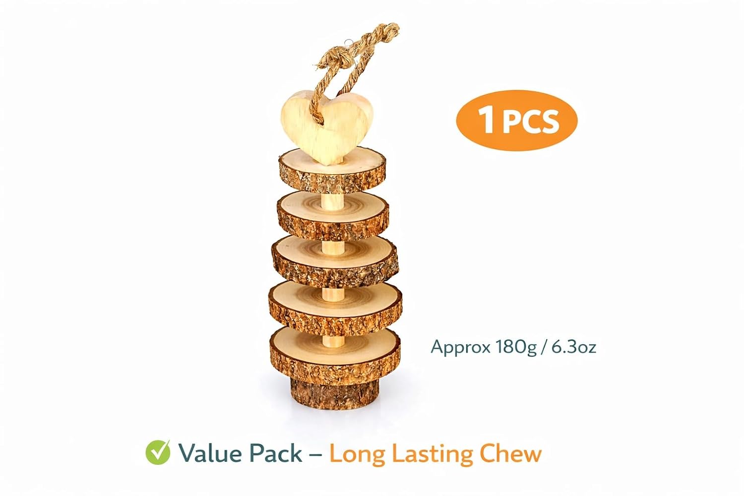 KSK Rabbit Chew Toy for Bunny & Pet Rabbit | Safe Wooden Molar Teeth Grinding Toy | Natural Chew & Play Toy for Rabbits, Bunny, Guinea Pig | Small Pet Accessories