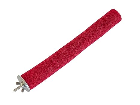 KSK Natural Wood Bird Perch 10 Inch (30mm Thick) | Paw Grinding Cage Perch for African Grey, Macaw, Cockatoo & Large Parrots | Rough Grip Perch for Bird Cage Rod Replacement