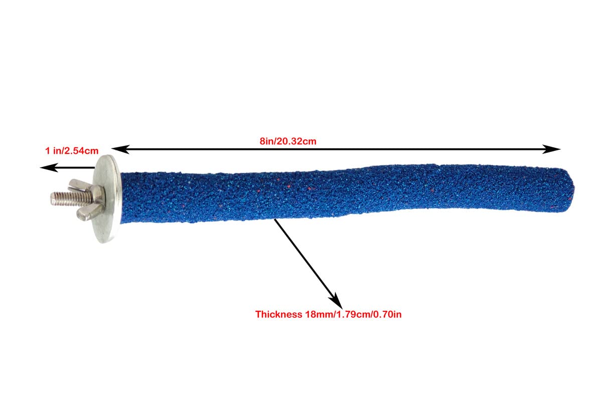 KSK 8-Inch Natural Wooden Bird Perch with Sand Coating – Round Nail Trimming Platform for Parrots, Cockatiels, Parakeets, Conures & Small Birds | Cage Accessory