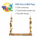 KSK Natural Wooden Parrot Swing & Chewing Toy for Bird Cage | Swing for Parrot, Macaw & African Grey | Wooden Bird Chewing Toys for Medium & Large Parrots | Cage Accessories KSK ENTERPRISES