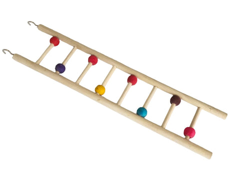 KSK Bird Ladder Toy 19 Inch for Parrots and Small Birds Wooden Toy Ladder with Chewing Blocks Bird Cage Accessories for Love Birds Budgies