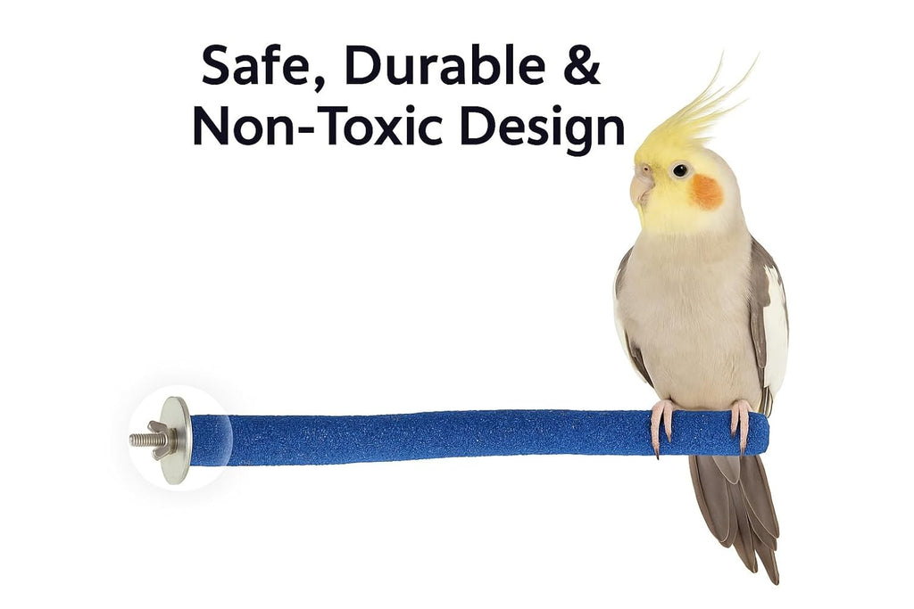 KSK Bird Nail Filing Perch – 8 Inch Blue Sanded Grooming Perch for Budgies & Small Birds | Natural Claw Trimming, Foot Care & Cage Comfort KSK ENTERPRISES