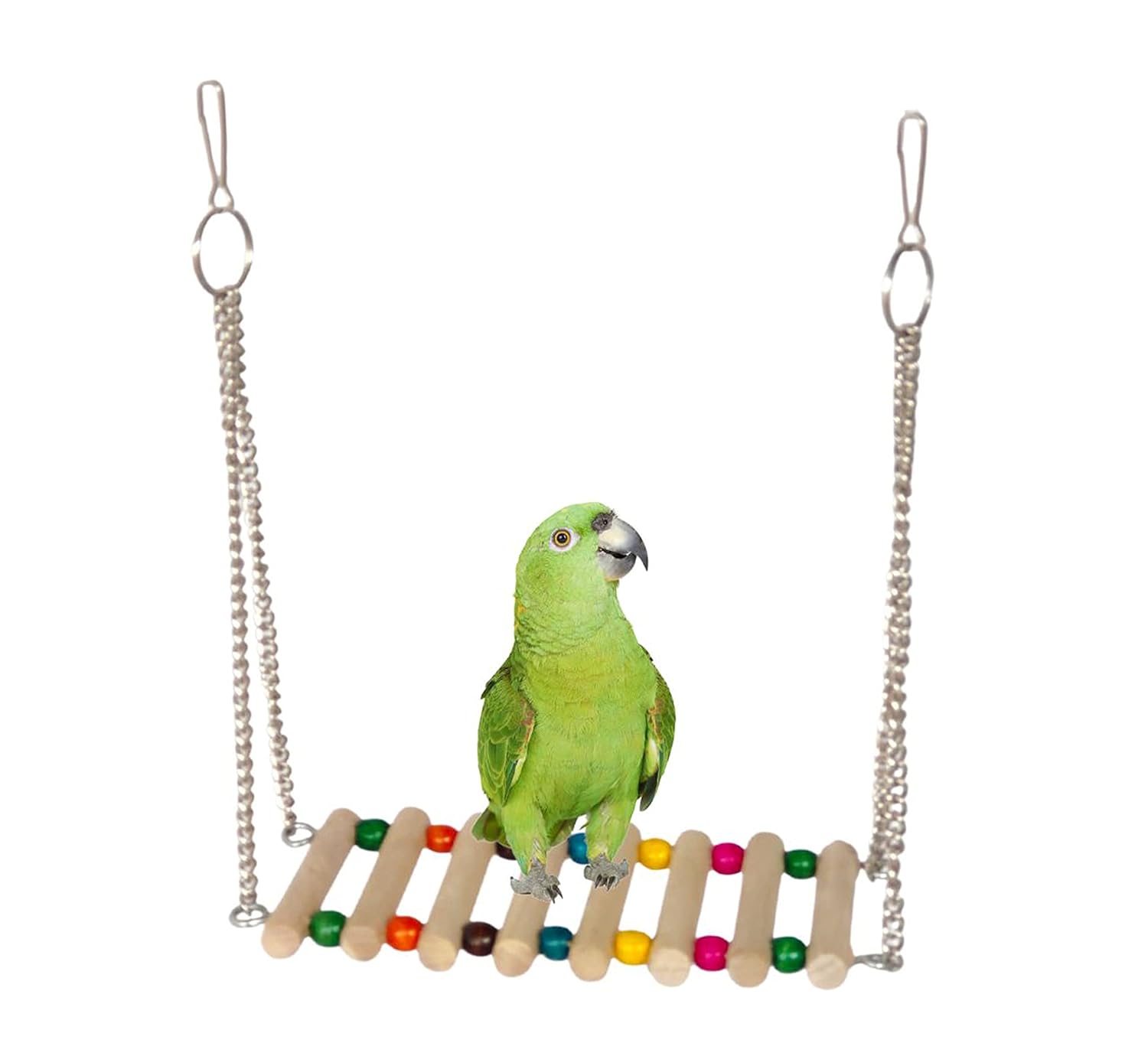 KSK Parrot Swing Bird Toy | Natural Wood Cage Hanging Swing for Small & Medium Birds KSK ENTERPRISES