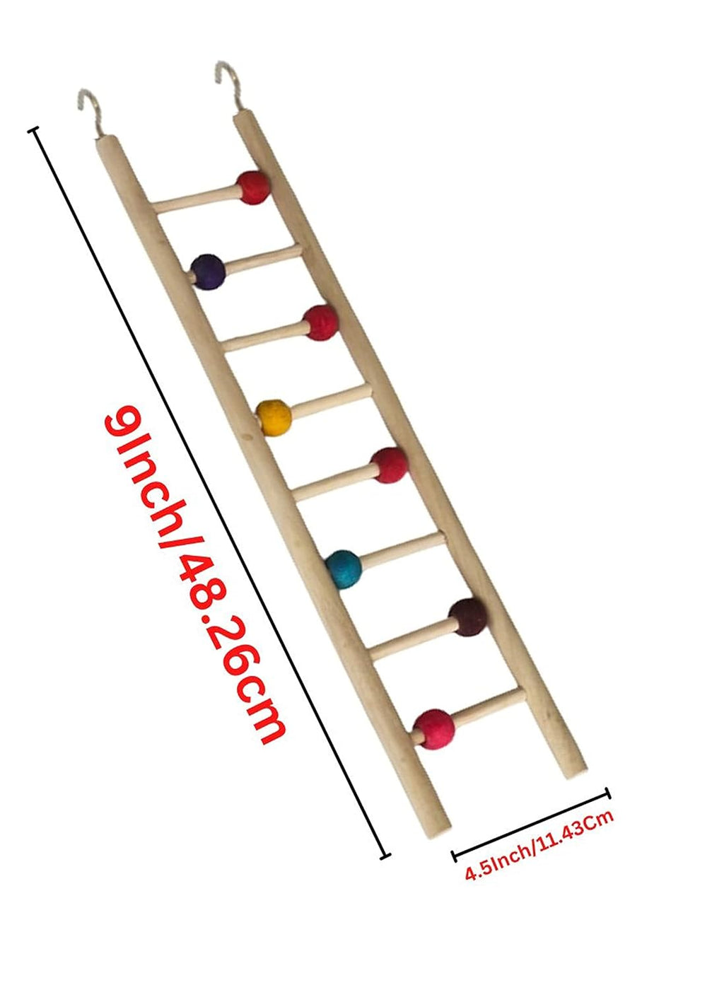 KSK Bird Ladder Toy 19 Inch for Parrots and Small Birds Wooden Toy Ladder with Chewing Blocks Bird Cage Accessories for Love Birds Budgies KSK ENTERPRISES