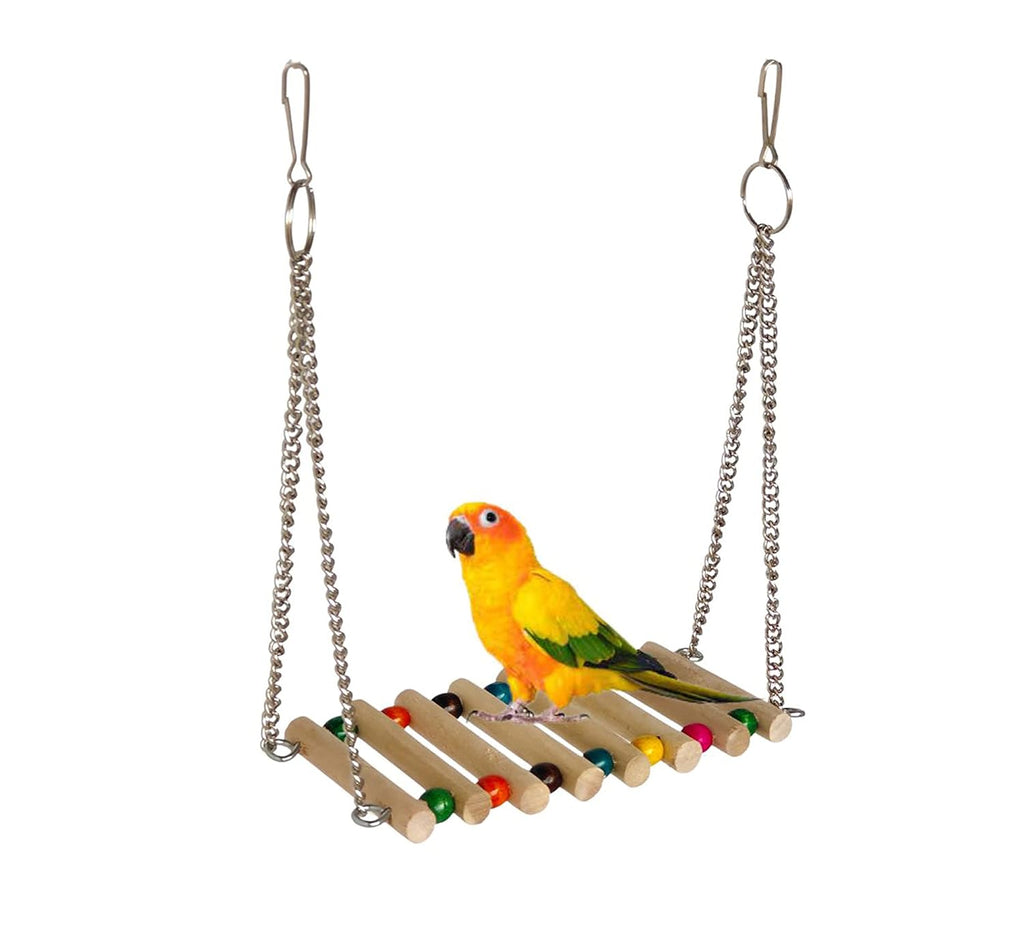 KSK Parrot Swing Bird Toy | Natural Wood Cage Hanging Swing for Small & Medium Birds KSK ENTERPRISES