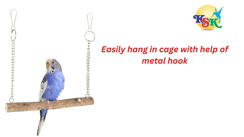 KSK Parrot Toys for Birds | Wooden Sparrow Toy for Cage | Natural Chew & Play Bird Accessories for Parrot, Budgie, Lovebird & Cockatiel | Safe & Durable Hanging Cage Toy KSK ENTERPRISES