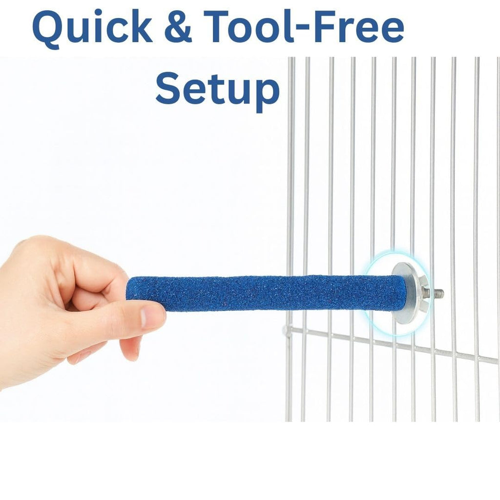 KSK Bird Nail Filing Perch – 8 Inch Blue Sanded Grooming Perch for Budgies & Small Birds | Natural Claw Trimming, Foot Care & Cage Comfort KSK ENTERPRISES