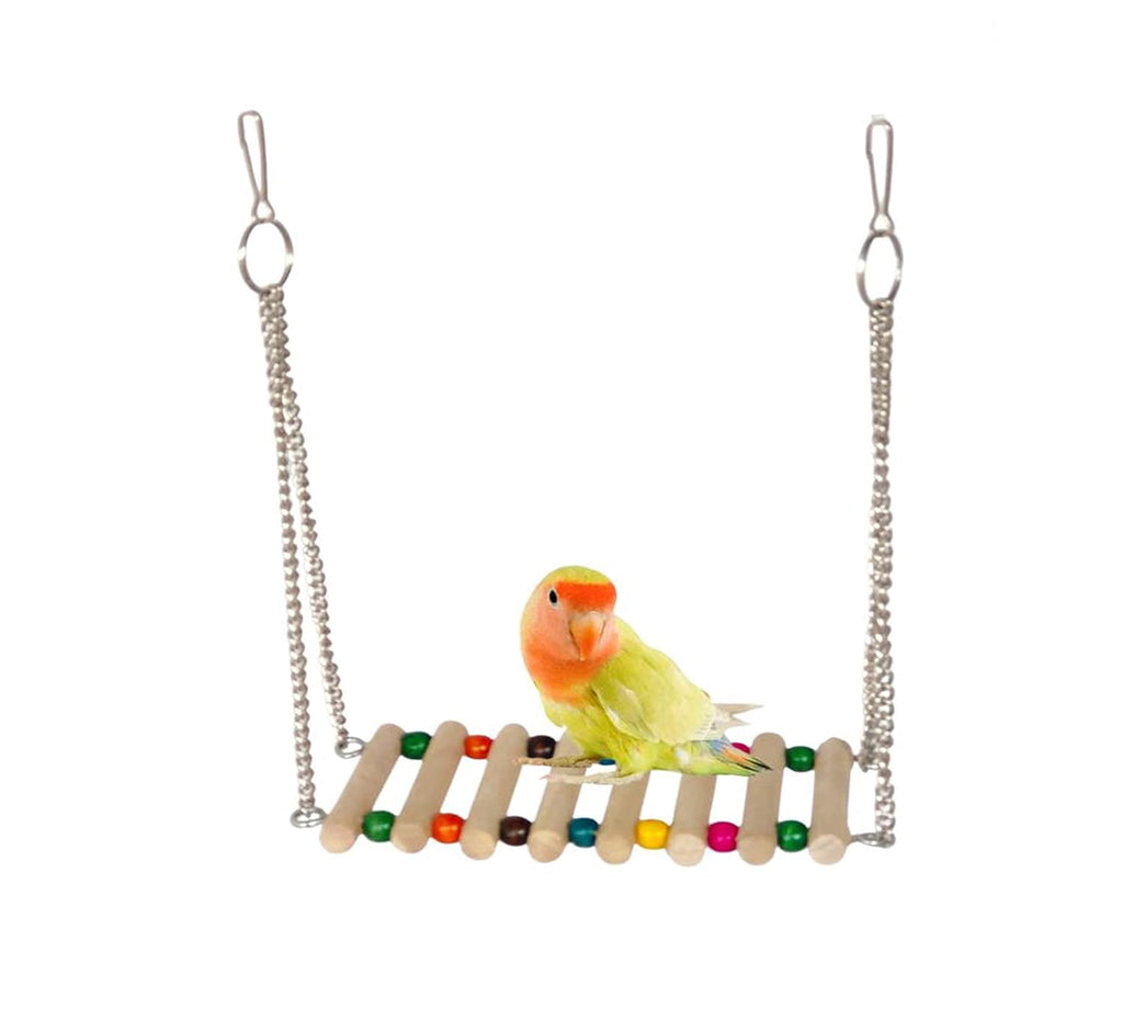 KSK Parrot Swing Bird Toy | Natural Wood Cage Hanging Swing for Small & Medium Birds KSK ENTERPRISES