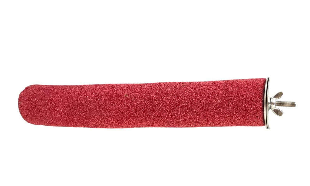 KSK12 Natural Quartz Sandy Perch for Birds – 42 mm Diameter Nail & Beak Trimming Stand, Paw Grinding and Cage Accessory for African Grey, Macaw, Cockatoo & Other Parrots (Red) KSK ENTERPRISES