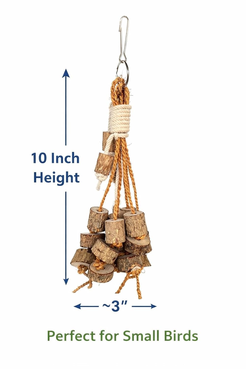 KSK Natural Wooden Bird Chew Toy Hanging for Parrots – Bird Cage Toy for Budgies, Lovebirds, Conures, Finches | Safe Wood Block Chewing Toy for Beak Care, Play & Exercise KSK ENTERPRISES