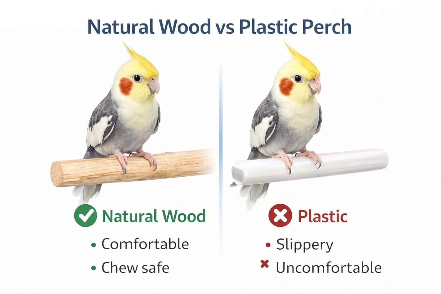 KSK Blue Sand Bird Perch for Parrots | Non-Toxic Quartz Nail & Beak Trimming Perch | Natural Wood Grinding Platform for Budgies, Cockatiel & Lovebirds (Small & Medium Birds) KSK ENTERPRISES