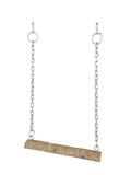 KSK Large Wooden Bird Swing Toy with Chew Blocks, Natural Parrot Swing Perch for African Grey, Macaw, Cockatoo & Medium to Large Birds, Cage Hanging Accessory KSK ENTERPRISES