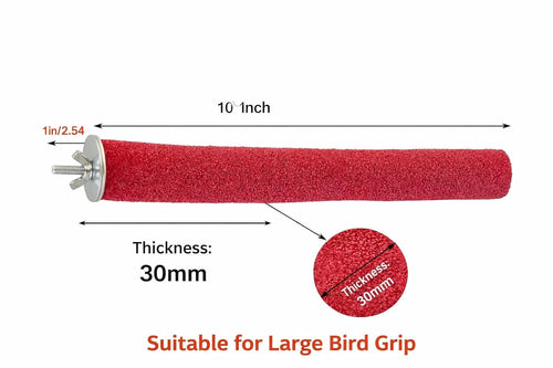 KSK Natural Wood Bird Perch 10 Inch (30mm Thick) | Nail Grinding Sand Perch for Birds | Rough Grip Cage Perch for African Grey, Macaw, Cockatoo & Large Parrots | Anti-Slip Paw Exercise Perch KSK ENTERPRISES
