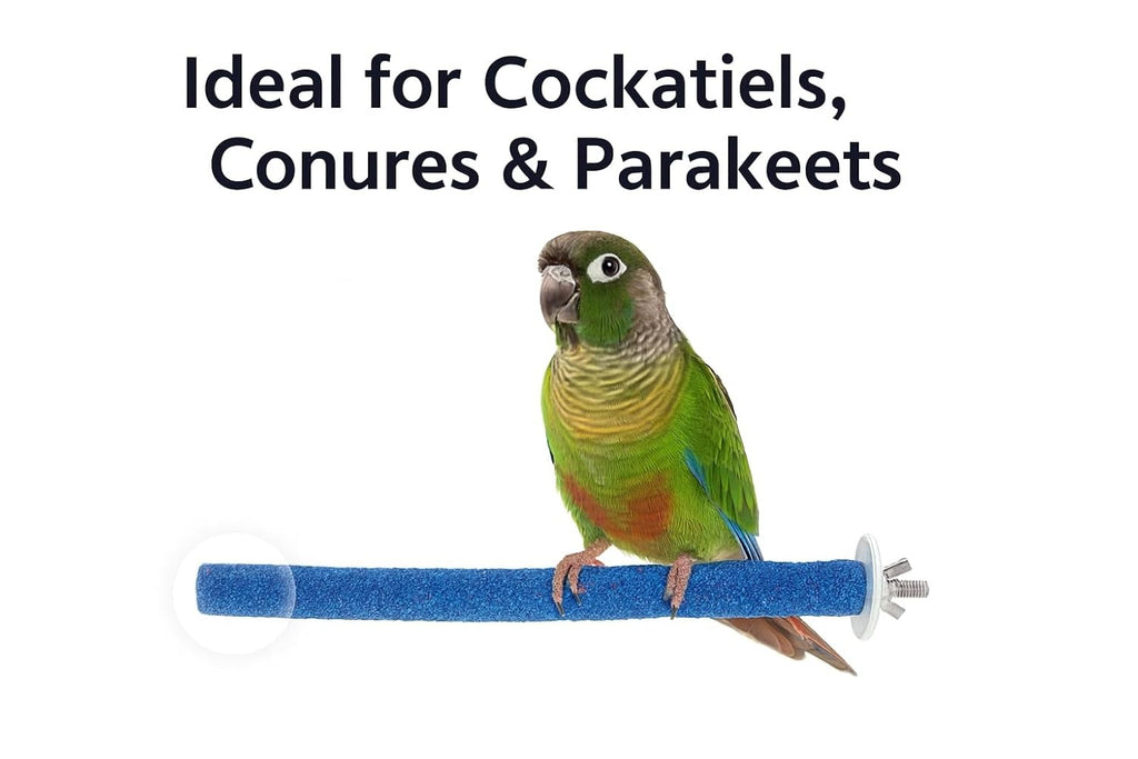 KSK Bird Nail Filing Perch – 8 Inch Blue Sanded Grooming Perch for Budgies & Small Birds | Natural Claw Trimming, Foot Care & Cage Comfort KSK ENTERPRISES