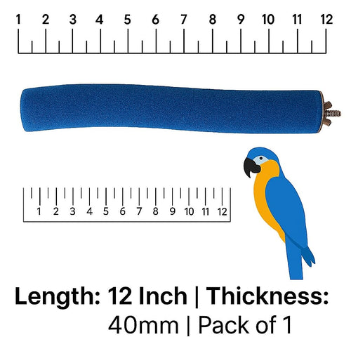 KSK Natural Sand Coated Wooden Bird Perch 12 Inch | Nail Trimming & Paw Grinding Stand for Large Parrots, African Grey, Macaw & Cockatoo Cage Accessories (Pack of 1) KSK ENTERPRISES