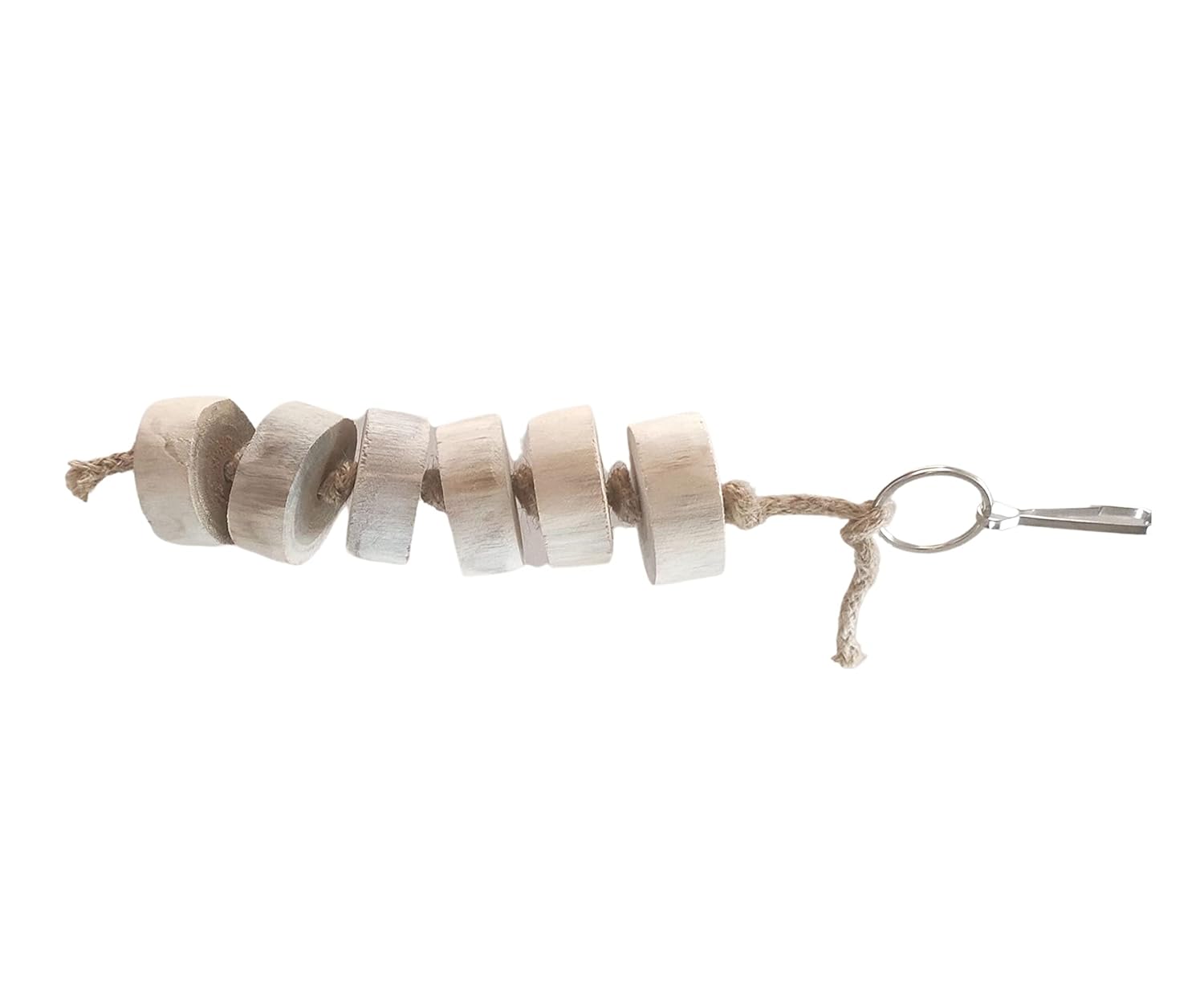 KSK Wooden Chew Hanging Toy for Parrots & Medium Birds | Natural Wood Blocks with Metal Hook | Cage Activity & Beak Trimming Toy for African Grey, Cockatiel, Lovebird & Conure