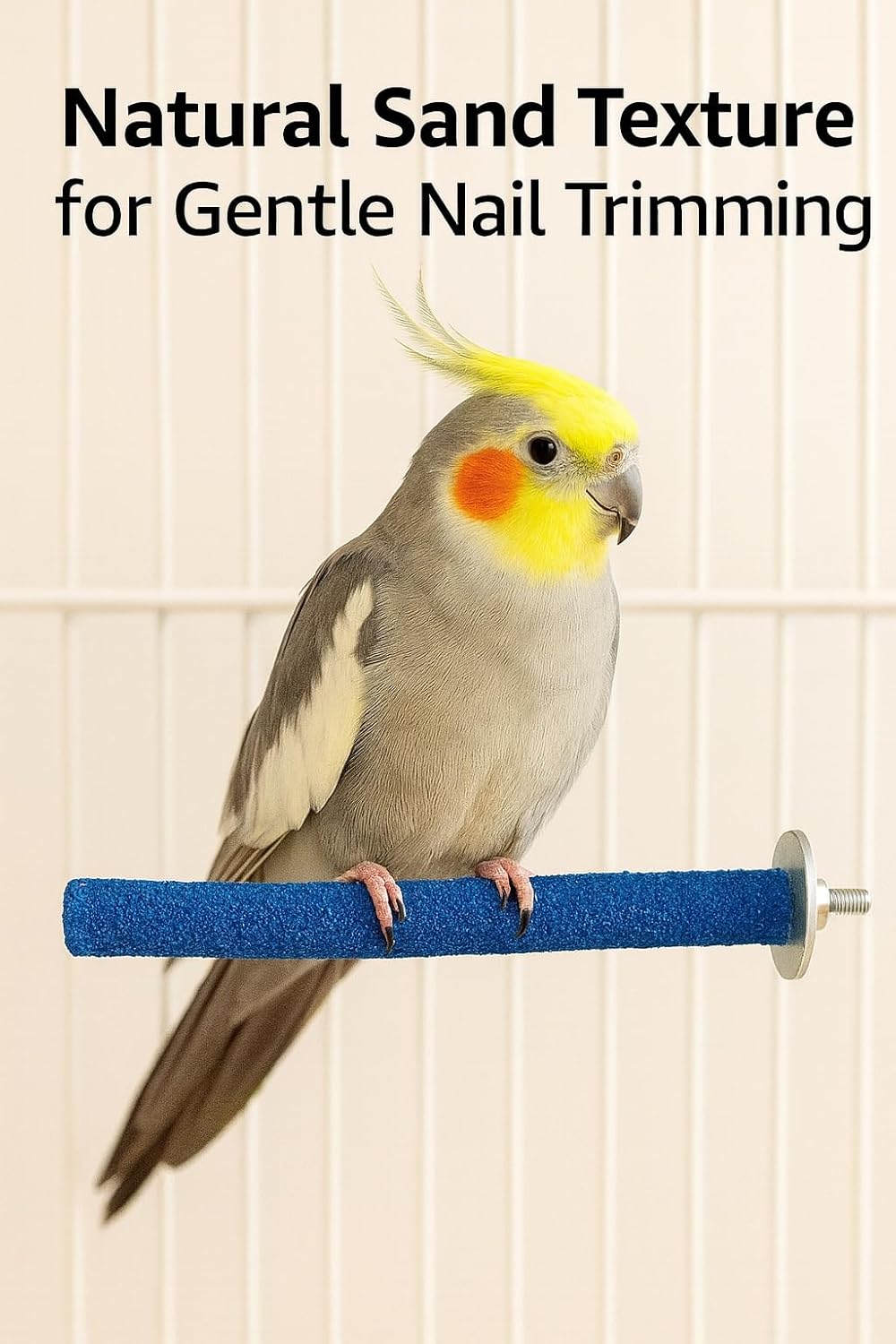 KSK Bird Nail Filing Perch – 8 Inch Blue Sanded Grooming Perch for Budgies & Small Birds | Natural Claw Trimming, Foot Care & Cage Comfort KSK ENTERPRISES