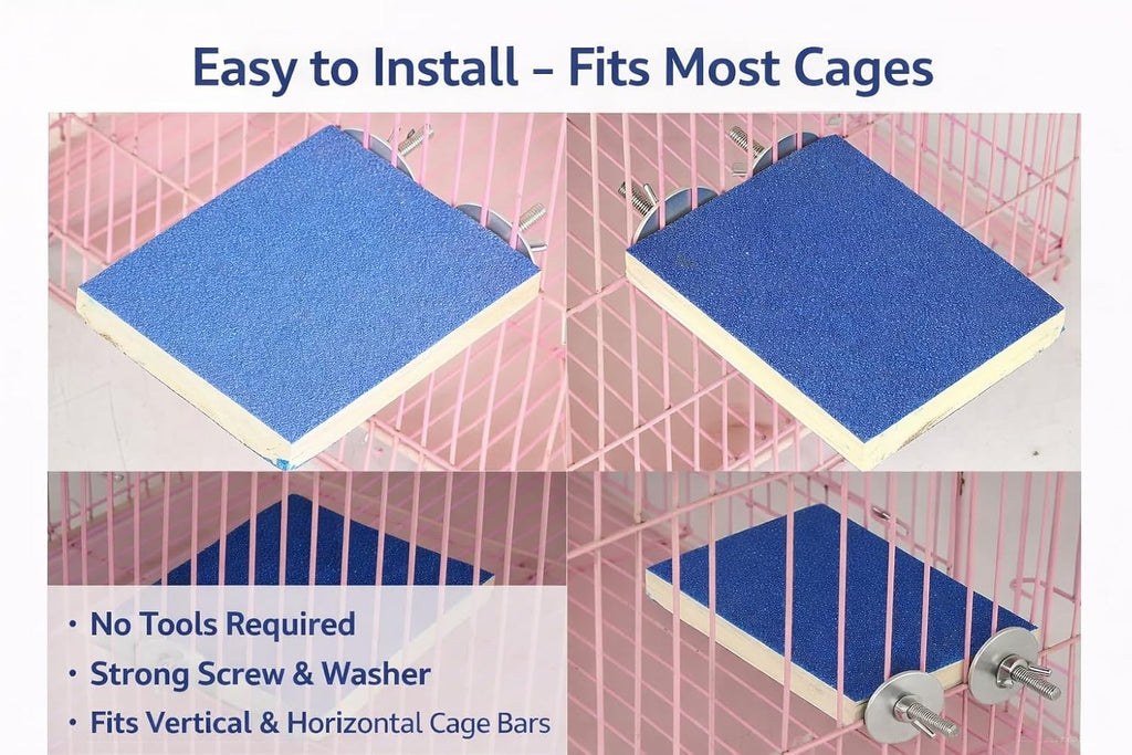 KSK Blue Sand Bird Perch for Parrots | Non-Toxic Quartz Nail & Beak Trimming Perch | Natural Wood Grinding Platform for Budgies, Cockatiel & Lovebirds (Small & Medium Birds) KSK ENTERPRISES