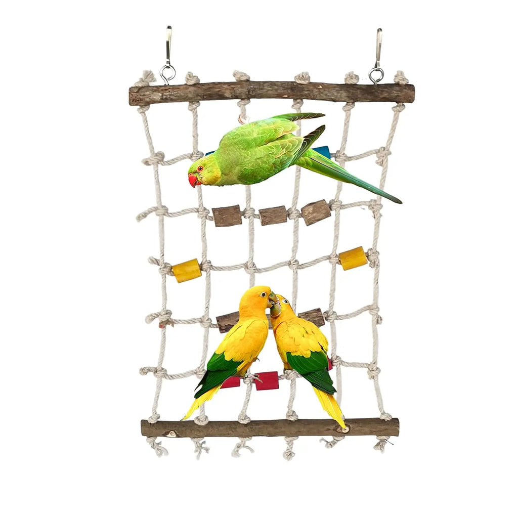 KSK Cotton Rope Bird Swing Ladder Toy for Parrots, Budgies & Cockatiels | Parrot Swing Toy & Climbing Net | Bird Cage Rope Ladder Perch Toy for Budgie, Lovebird, Conure | Bird Cage Accessories KSK ENTERPRISES