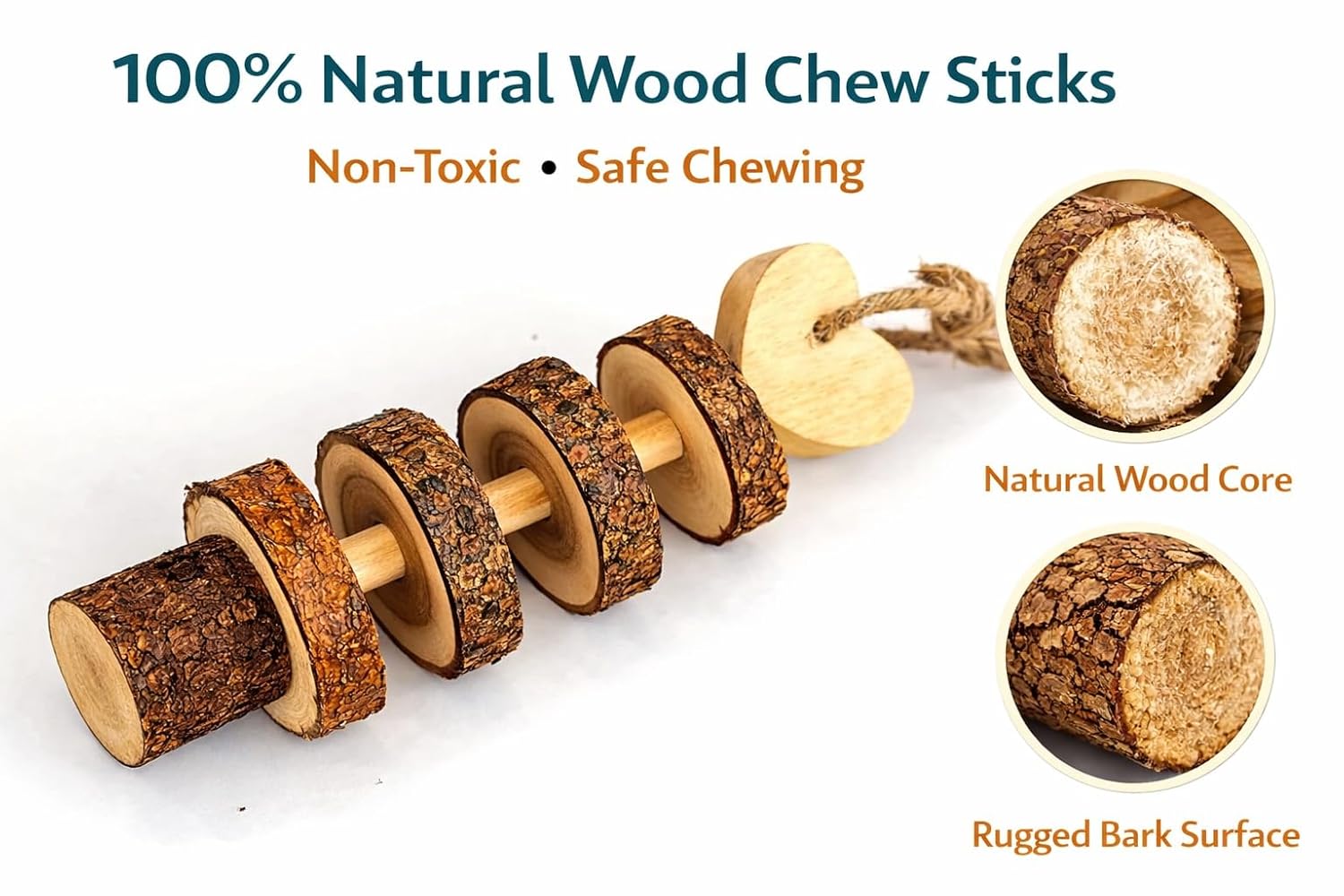 KSK Rabbit Chew Toy for Bunny & Pet Rabbit | Safe Wooden Molar Teeth Grinding Toy | Natural Chew & Play Toy for Rabbits, Bunny, Guinea Pig | Small Pet Accessories