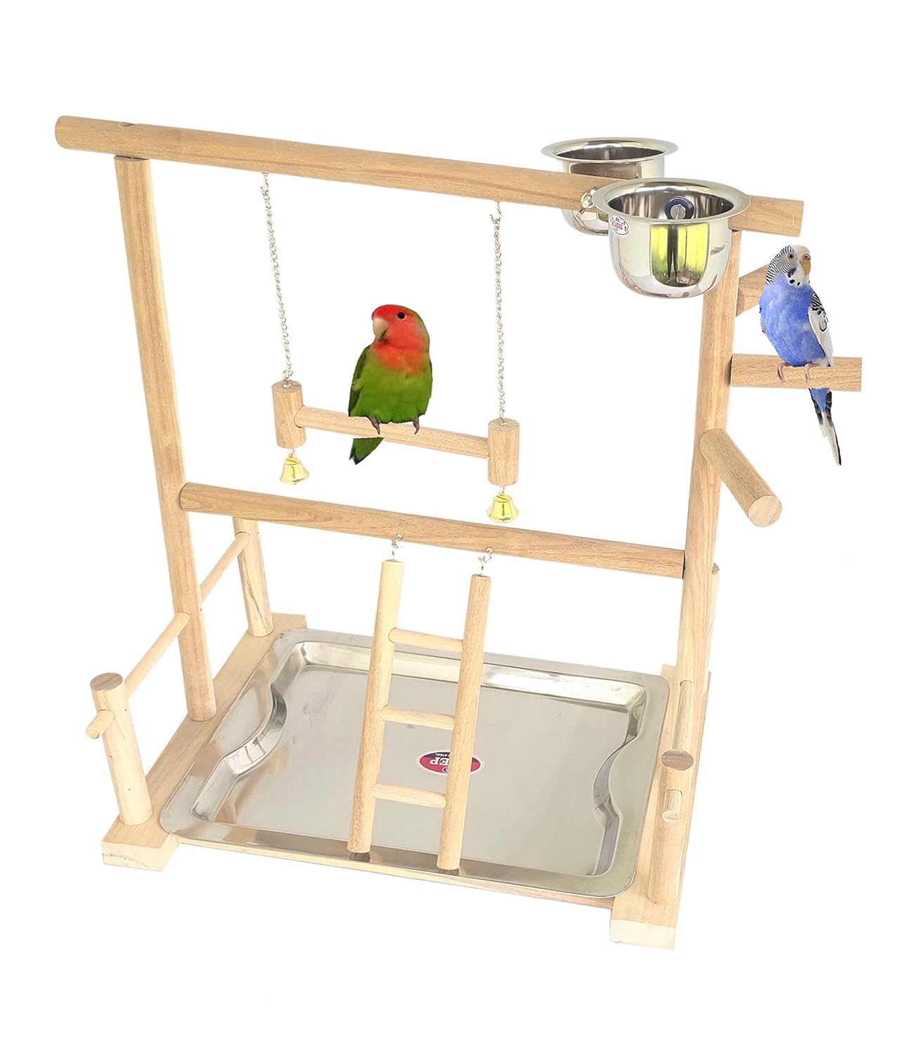 KSK Bird Perch Parrot Stand Parakeet Natural Wood Rough Sand Perches Grinding Nail for Small, Medium,Birds Parakeet Cockatiels Conure Cage Accessories