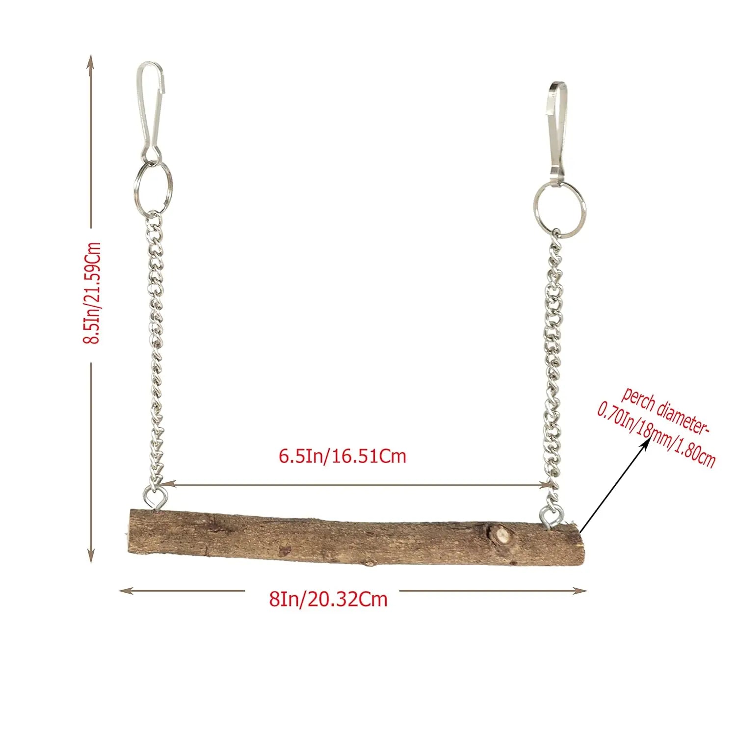 KSK Parrot Toys for Birds | Wooden Sparrow Toy for Cage | Natural Chew & Play Bird Accessories for Parrot, Budgie, Lovebird & Cockatiel | Safe & Durable Hanging Cage Toy KSK ENTERPRISES