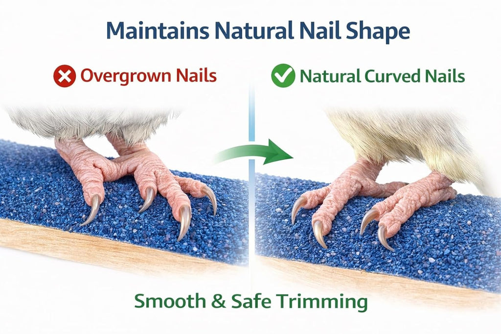 KSK Blue Sand Bird Perch for Parrots | Non-Toxic Quartz Nail & Beak Trimming Perch | Natural Wood Grinding Platform for Budgies, Cockatiel & Lovebirds (Small & Medium Birds) KSK ENTERPRISES
