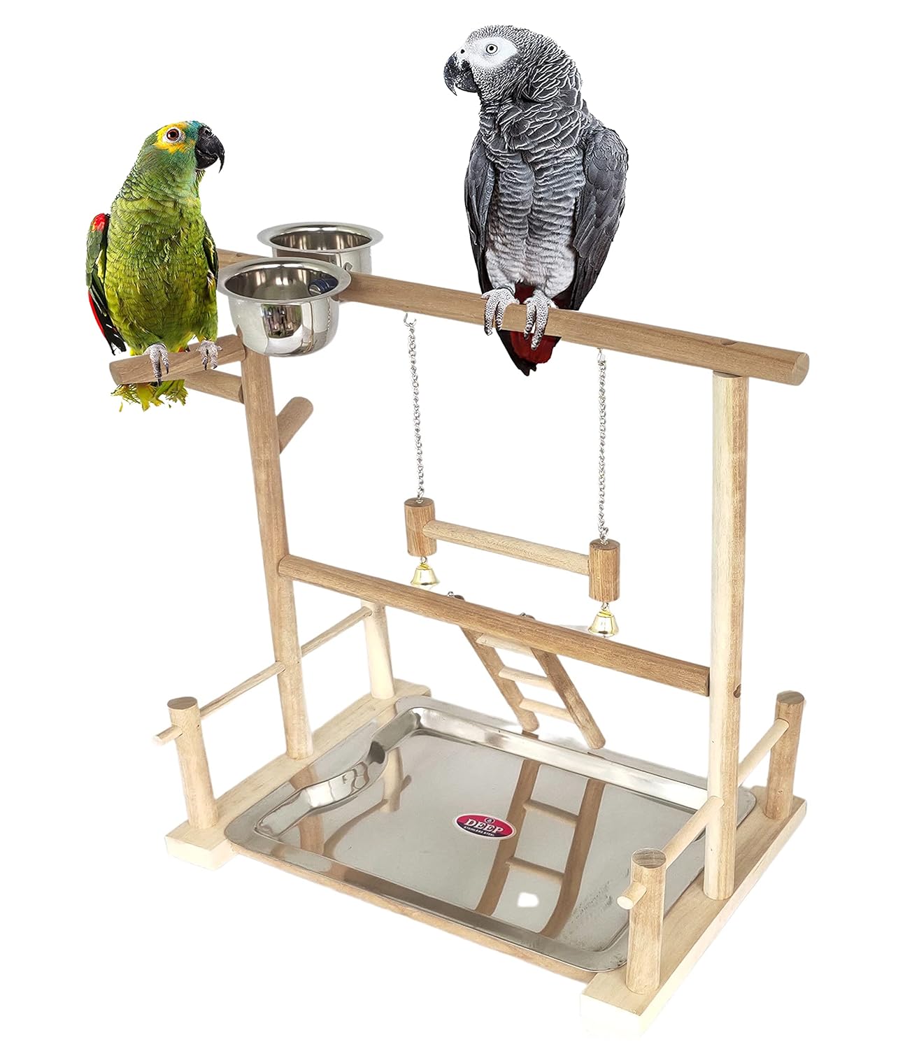 KSK Bird Perch Parrot Stand Parakeet Natural Wood Rough Sand Perches Grinding Nail for Small, Medium,Birds Parakeet Cockatiels Conure Cage Accessories