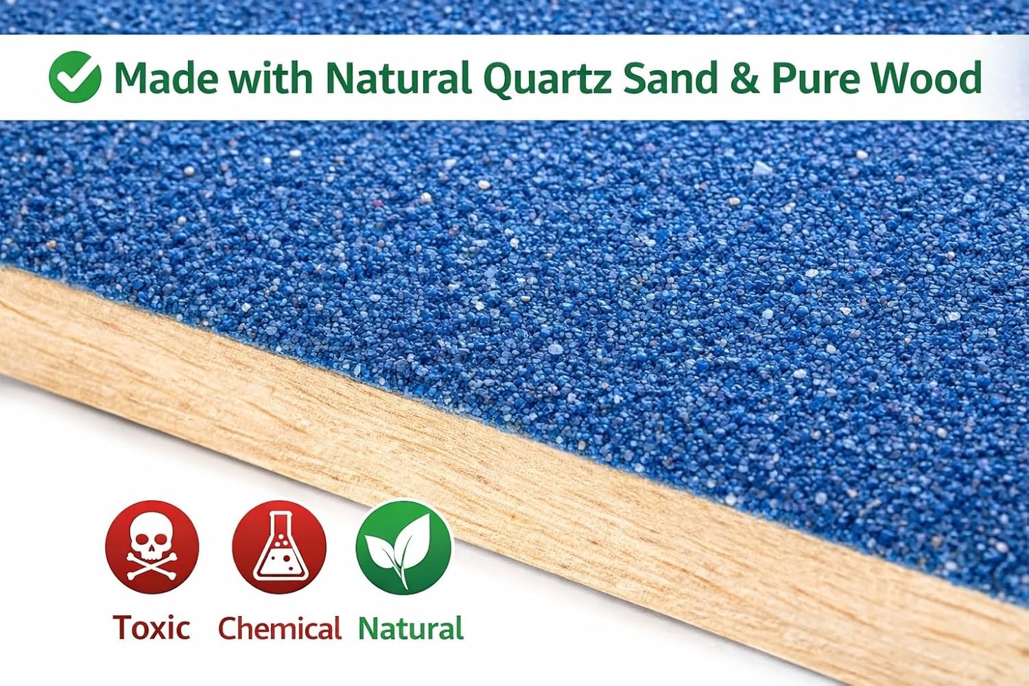 KSK Blue Sand Bird Perch for Parrots | Non-Toxic Quartz Nail & Beak Trimming Perch | Natural Wood Grinding Platform for Budgies, Cockatiel & Lovebirds (Small & Medium Birds) KSK ENTERPRISES